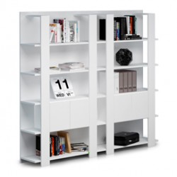 Libreria Concept a 5 ripiani - 100x38,6x198 cm - bianco/rovere - Artexport
