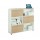 Libreria bassa Tetris a 3 ripiani ante scorrevoli - 120x35x116 cm - bianco/rovere - Artexport