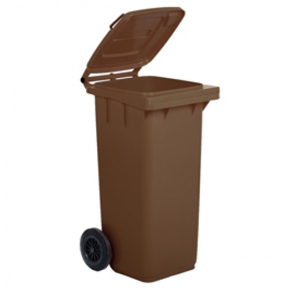 Bidone carrellato - 48x55x93 cm - 120 L - marrone - Mobil Plastic Bidone carrellato - 48x55x93 cm - 120 L - marrone - Mobil Plastic