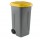 Bidone mobile - con chiusura a clip - 49x54x85 cm - 100 L - grigio/giallo - Mobil Plastic
