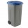Bidone mobile - con chiusura a clip - 49x54x85 cm - 100 L - grigio/blu - Mobil Plastic