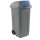 Bidone mobile Push - con coperchio - 49x54x95 cm - 100 L - grigio/blu - Mobil Plastic