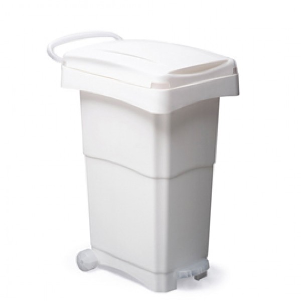 Bidone mobile a pedale - 40x65x81 cm - 80 L - PPL - bianco - Mobil Plastic Bidone mobile a pedale - 40x65x81 cm - 80 L - PPL - bianco - Mobil Plastic