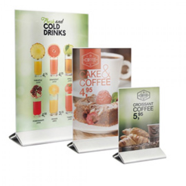 Display da tavolo - A4 - base acciaio - Securit Display da tavolo - A4 - base acciaio - Securit