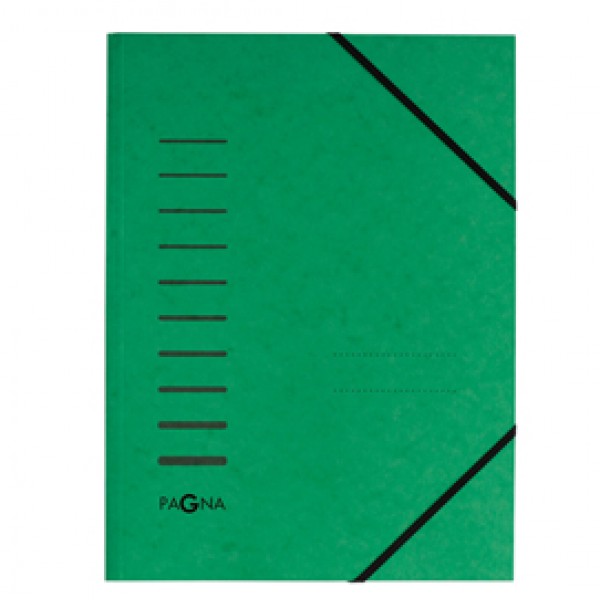 Cartella con elastico - in cartoncino - A4 - verde - Pagna