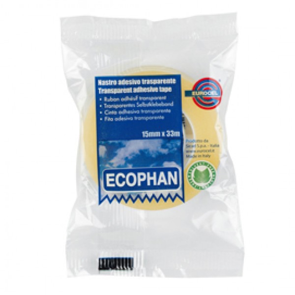 Nastro adesivo Ecophan - 15 mm x 33 mt - in caramella - trasparente - Eurocel Nastro adesivo Ecophan - 15 mm x 33 mt - in caramella - trasparente - Eurocel
