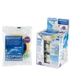 Nastro adesivo Ecophan - 15 mm x 66 mt - in caramella - trasparente - Eurocel