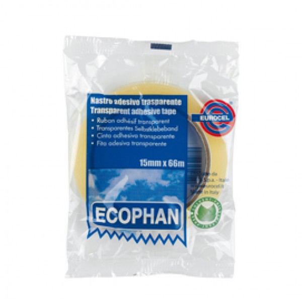Nastro adesivo Ecophan - 19 mm x 66 mt - in caramella - trasparente - Eurocel Nastro adesivo Ecophan - 19 mm x 66 mt - in caramella - trasparente - Eurocel