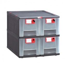 Cassettiera Mopla 104 - 4 cassetti - 18 x 40,5 x 6,3cm - PP - Mobil Plastic