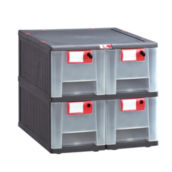 Cassettiera Mopla 104 - 4 cassetti - 18 x 40,5 x 6,3cm - PP - Mobil Plastic Cassettiera Mopla 104 - 4 cassetti - 18 x 40,5 x 6,3cm - PP - Mobil Plastic