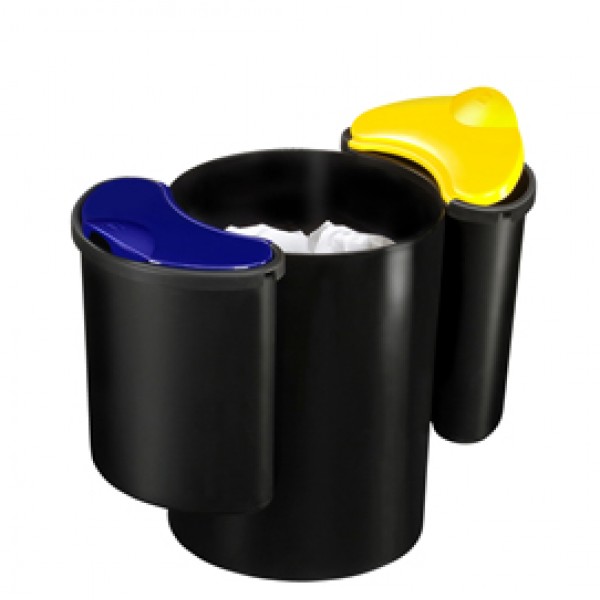 Cestino raccolta differenziata 516 - altezza 33,7 cm - diametro 26 cm - nero/giallo/blu - Cep Cestino raccolta differenziata 516 - altezza 33,7 cm - diametro 26 cm - nero/giallo/blu - Cep