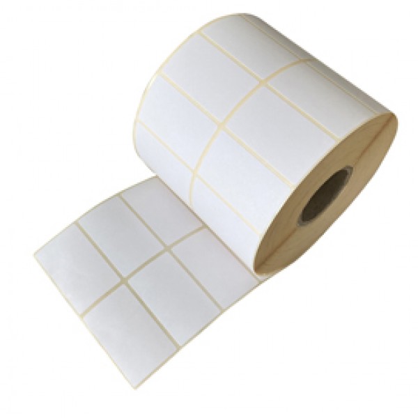 Etichette per trasferimento termico diretto - adesivo removibile - 2 piste - 50 x 30 mm - Printex - rotolo da 5000 pezzi