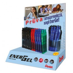 Roller Energel X - a scatto - 0,7 mm - Pentel - expo 60 pezzi