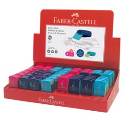 Temperamatita + gomma Mini Sleeve - colori assortiti - Faber Castell - expo 56 pezzi