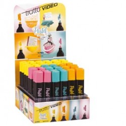 Evidenziatori Tratto Video Pastel Black Edition - colori assortiti - Osama - espositore 48 pz