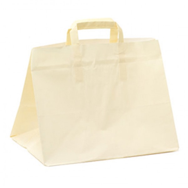 Shopper Flat Large - 28 x 17 x 32 cm - carta kraft - bianco - Mainetti Bags - conf. 250 pezzi Shopper Flat Large - 28 x 17 x 32 cm - carta kraft - bianco - Mainetti Bags - conf. 250 pezzi