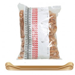 Elastico fettuccia - caucciù - Ø 5 cm x 5 mm - avana - Viva - sacco 1 kg