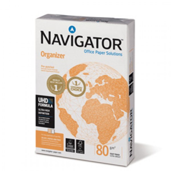 Carta Organizer - 4 fori - A4 - 80 gr - Navigator - conf. 500 fogli Carta Organizer - 4 fori - A4 - 80 gr - Navigator - conf. 500 fogli