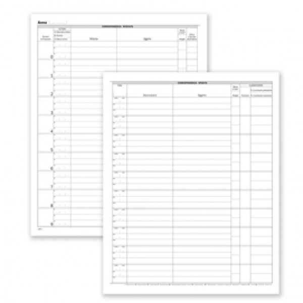 Registro corrispondenza arrivo/partenza - 50 pagine - 31 x 24,5 cm - DU138000000 - Data Ufficio Registro corrispondenza arrivo/partenza - 50 pagine - 31 x 24,5 cm - DU138000000 - Data Ufficio