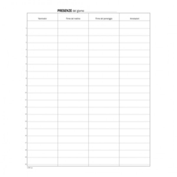 Registro firma presenza - 49 pag - 31 x 24,5 cm - DU1338100000 - Data Ufficio Registro firma presenza - 49 pag - 31 x 24,5 cm - DU1338100000 - Data Ufficio
