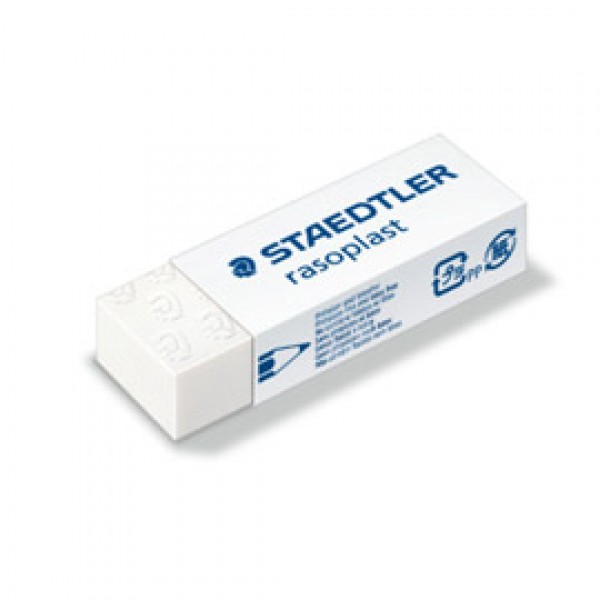 Gomma Rasoplast - 63 x 13 x 23 mm - bianco per matita - Staedtler - box 20 pezzi Gomma Rasoplast - 63 x 13 x 23 mm - bianco per matita - Staedtler - box 20 pezzi