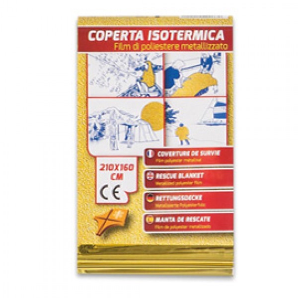 Coperta isotermica - 210x160 cm - oro/argento - PVS Coperta isotermica - 210x160 cm - oro/argento - PVS