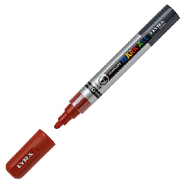 Marcatore a base d'acqua Graduate Mark All - punta tonda 2mm - marrone - Lyra Marcatore a base d'acqua Graduate Mark All - punta tonda 2mm - marrone - Lyra