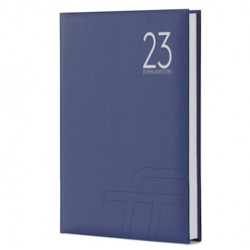 Agenda giornaliera Text 2023 - carta plastificata imbottita - 15 x 21 cm - blu - InTempo