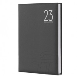 Agenda giornaliera Text 2023 - 15 x 21 cm - carta plastificata imbottita - nero - InTempo