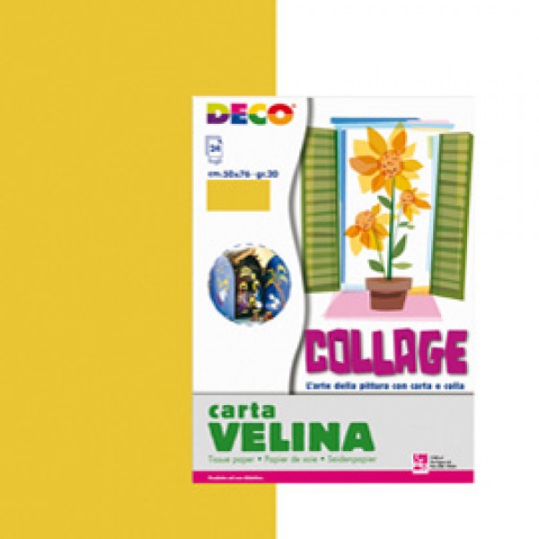 Carta velina - 50 x 76 cm - oro - Deco - busta 24 fogli Carta velina - 50 x 76 cm - oro - Deco - busta 24 fogli