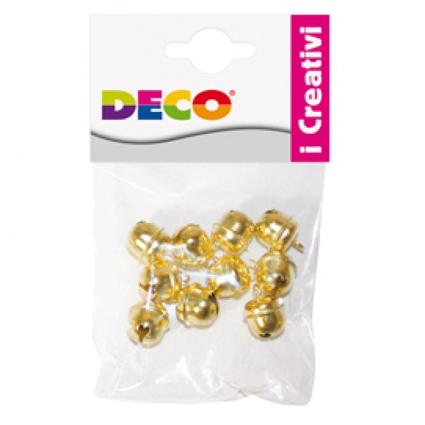 Sonagli - dim. 14,5 mm - in metallo - oro - Deco - conf. 10 pezzi Sonagli - dim. 14,5 mm - in metallo - oro - Deco - conf. 10 pezzi