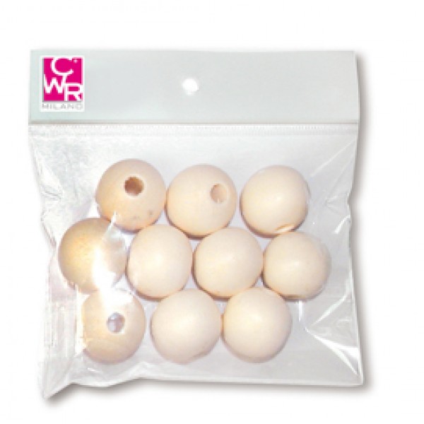 Sfere in legno naturale - diametro 20 mm - CWR - conf. 10 pezzi Sfere in legno naturale - diametro 20 mm - CWR - conf. 10 pezzi