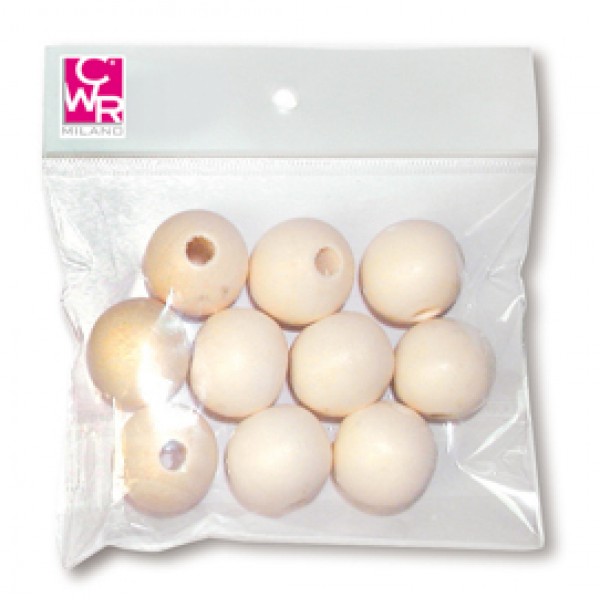 Sfere in legno naturale - diametro 30 mm - CWR - conf. 4 pezzi Sfere in legno naturale - diametro 30 mm - CWR - conf. 4 pezzi