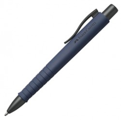 Penna a sfera a scatto Poly Ball - Punta 0,7mm - fusto blu navy - Faber-Castell
