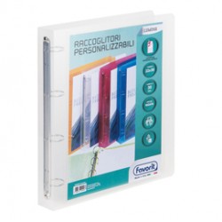 Raccoglitore personalizzabile Lumina - PP - 4 anelli tondi D30 - 22x30 cm - trasparente - Favorit