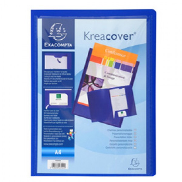 Cartella di presentazione Kreacover - in PP - 2 alette - blu - A4 - Exacompta