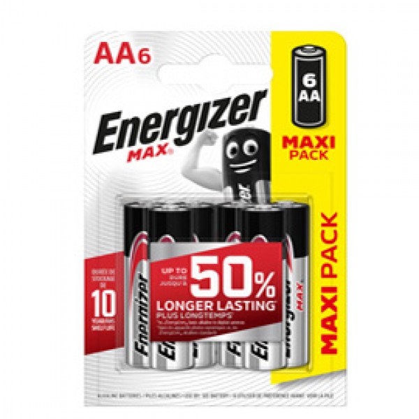 Pile stilo AA - 1,5V - Energizer Max - blister 6 pezzi Pile stilo AA - 1,5V - Energizer Max - blister 6 pezzi