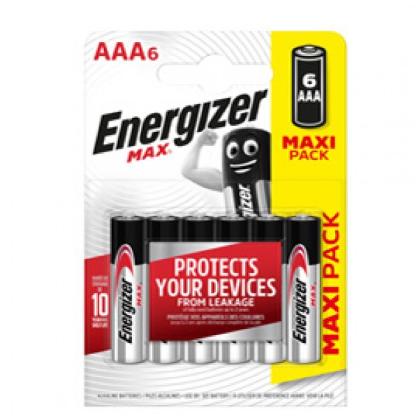 Pile ministilo AAA - 1,5V - Energizer max - blister 6 pezzi Pile ministilo AAA - 1,5V - Energizer max - blister 6 pezzi