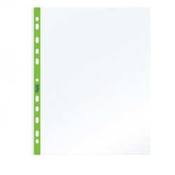 Buste forate - PPL - con banda verde neon - liscia - 22 x 30 cm - Favorit - conf. 25 pezzi