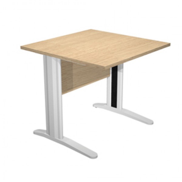 Scrivania Easy fianchi verniciati effetto cromato - lineare - 80 x 80 x 72 cm - rovere - Artexport Scrivania Easy fianchi verniciati effetto cromato - lineare - 80 x 80 x 72 cm - rovere - Artexport