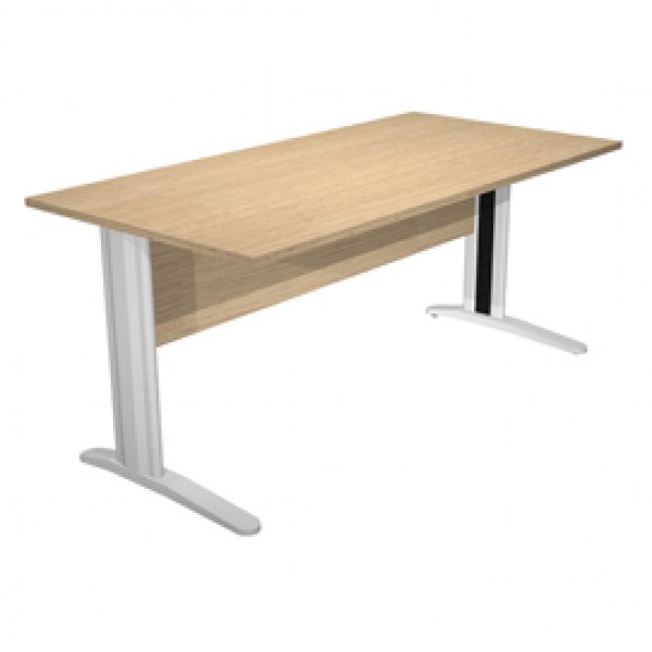 Scrivania Easy fianchi verniciati effetto cromato - lineare - 160 x 80 x 72 cm - rovere - Artexport Scrivania Easy fianchi verniciati effetto cromato - lineare - 160 x 80 x 72 cm - rovere - Artexport