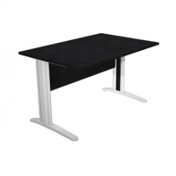 Scrivania Easy fianchi verniciati effetto cromato - lineare - 120 x 80 x 72 cm - nero venato frassino - Artexport