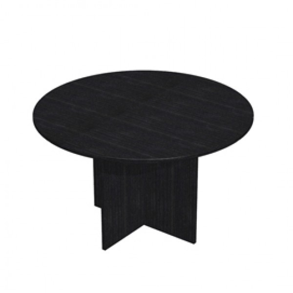 Tavolo riunione Easy - 4 posti - diametro 120 cm - altezza 72 cm - nero venato frassino - Artexport