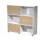 Libreria bassa Tetris a 3 ripiani ante scorrevoli - 120x35x116 cm - rovere/bianco - Artexport