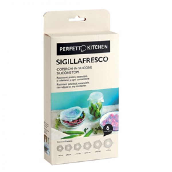 Coperchi in silicone Sigillafresco - Perfetto - set 6 pezzi