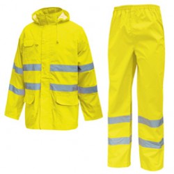 Completo antipioggia alta visibilità Cover - taglia XL - giallo fluo - U-Power