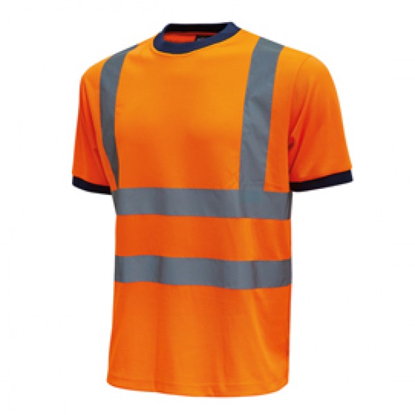 T-shirt alta visibilità Glitter - taglia M - arancio fluo - U-Power - conf. 3 pezzi