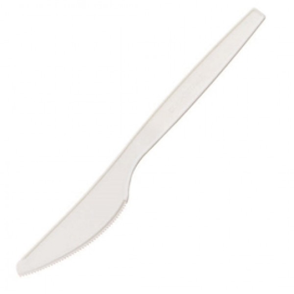 Coltello monouso in CPLA - 16 cm - bianco - Leone - conf. 50 pezzi Coltello monouso in CPLA - 16 cm - bianco - Leone - conf. 50 pezzi