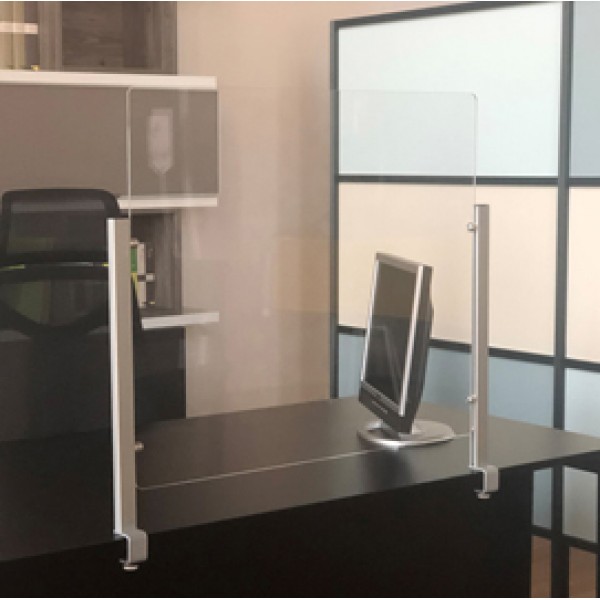 Schermo protettivo Slim - da scrivania - con morsetto in alluminio - 65 x 107 cm - Studio T Schermo protettivo Slim - da scrivania - con morsetto in alluminio - 65 x 107 cm - Studio T