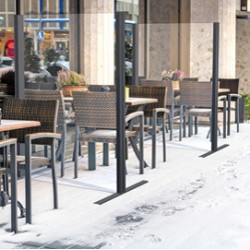 Parete protettiva igienica Vision - da terra - bianco - con vetro di sicurezza - 100x150 cm - Star Progetti